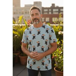 Knickerbocker Seafoam Green Toucan cotton Tee Large